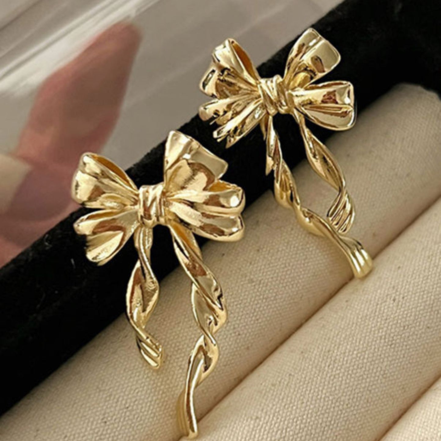 Southern Belle Gold Bow Studs