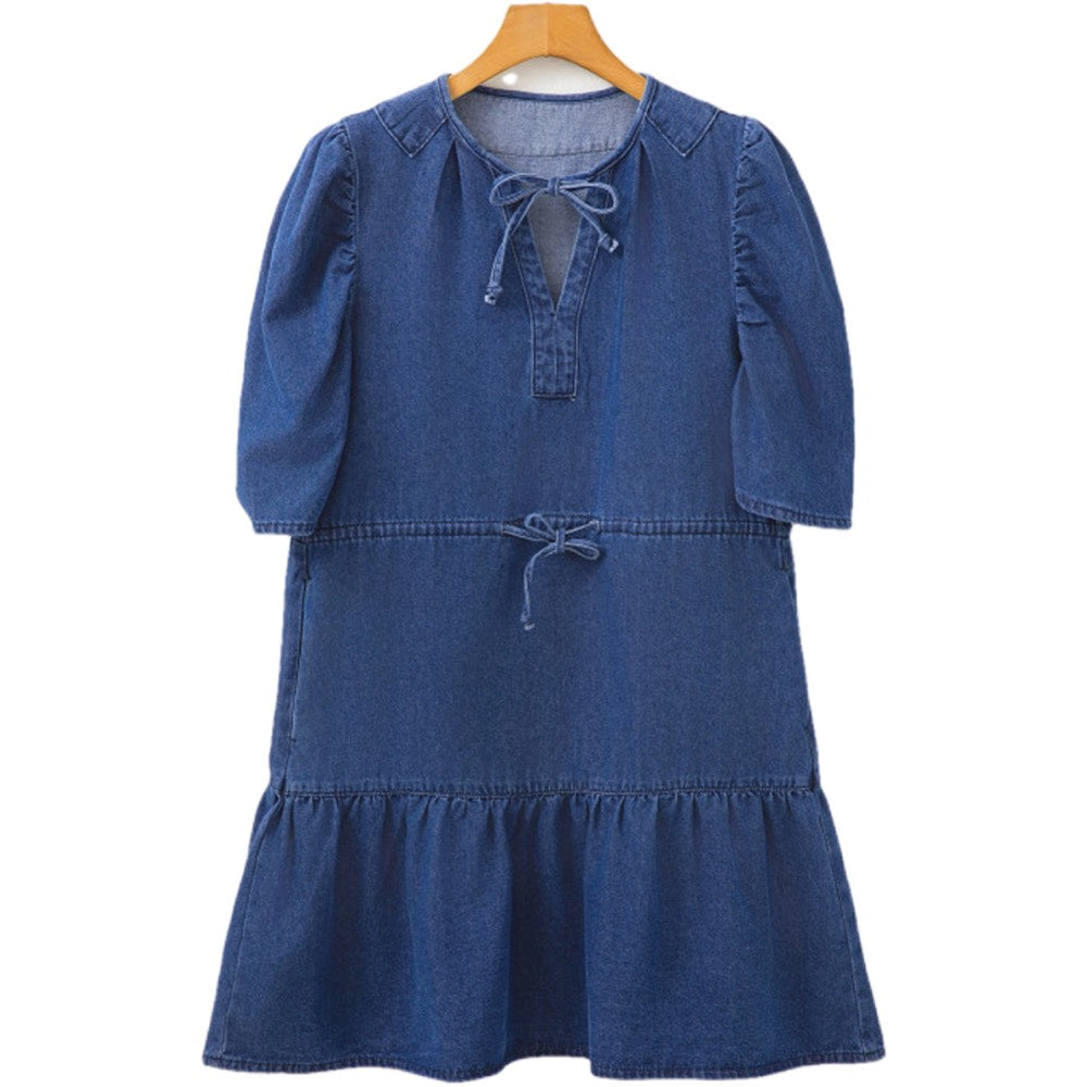Southern Belle Blue Denim Mini Dress