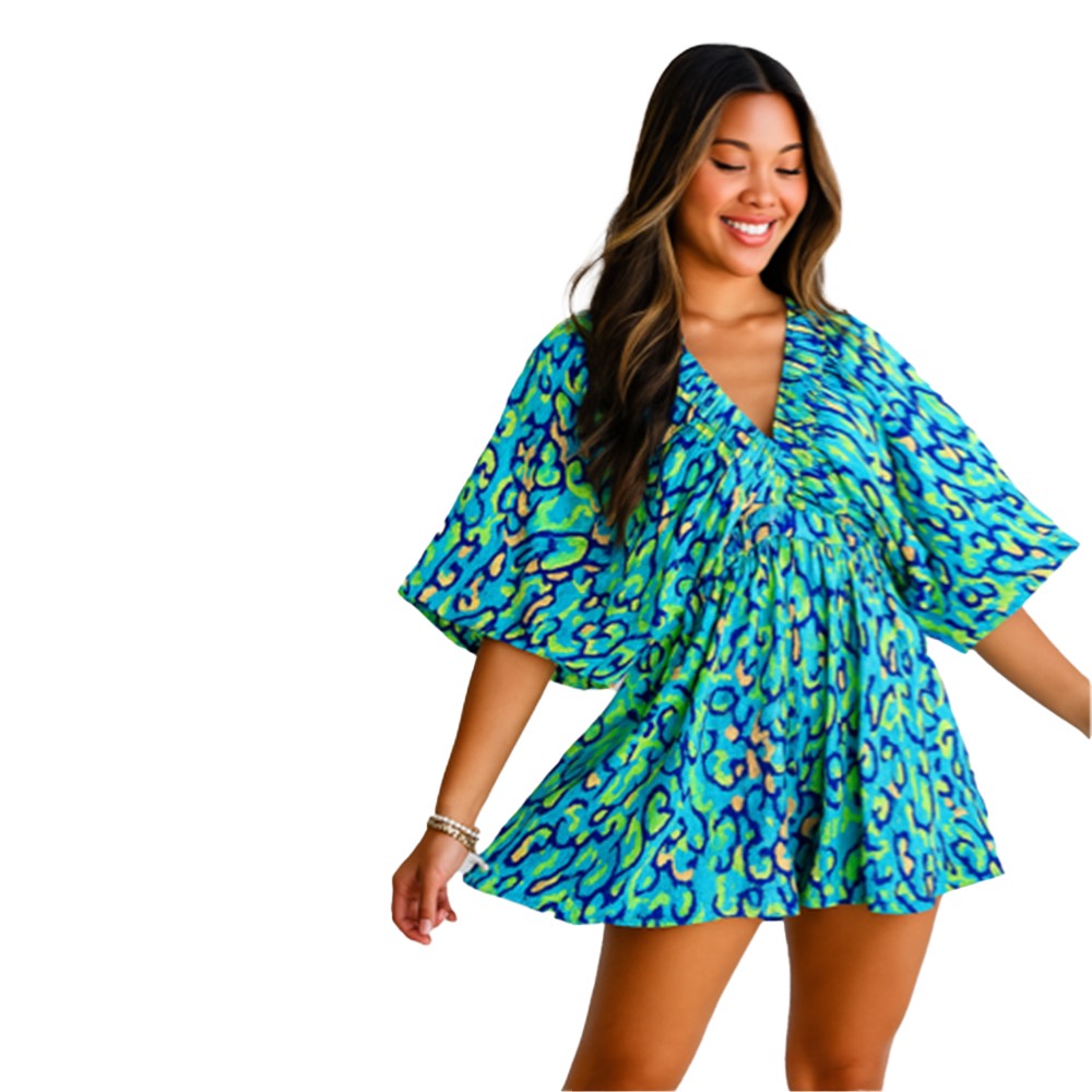 š Emerald Vibes High-Waisted Romper (100% off)