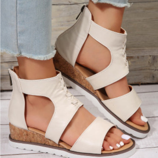 White Whisper Crisscross Gladiator Sandals
