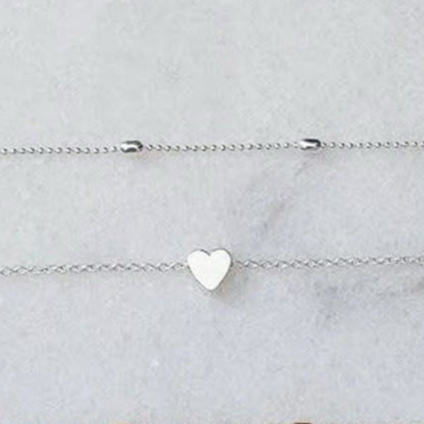 Silver Sweetheart Layered Heart Necklace