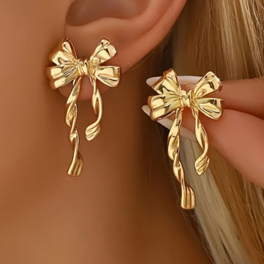 Southern Belle Gold Bow Studs