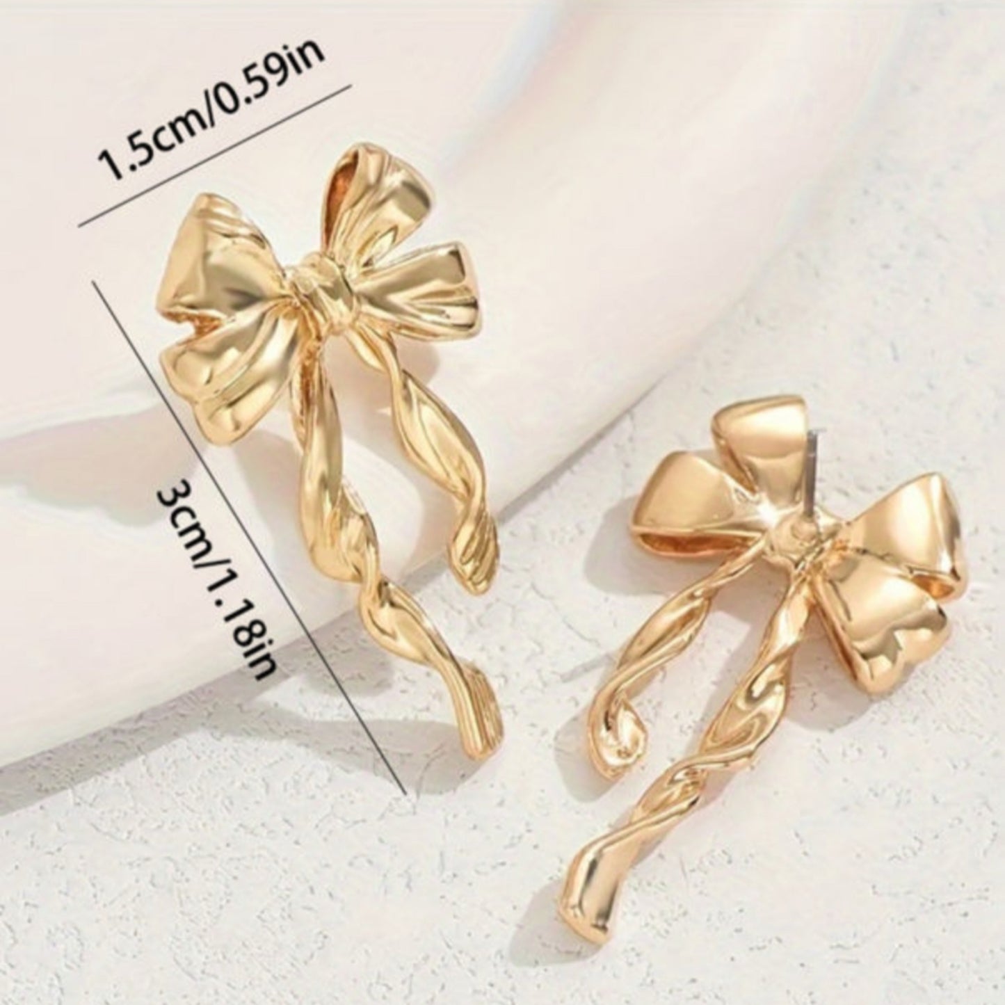 Southern Belle Gold Bow Studs
