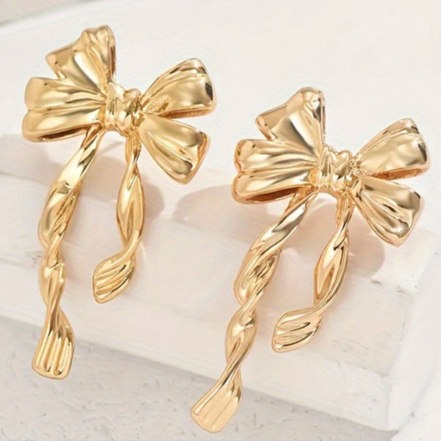 Southern Belle Gold Bow Studs
