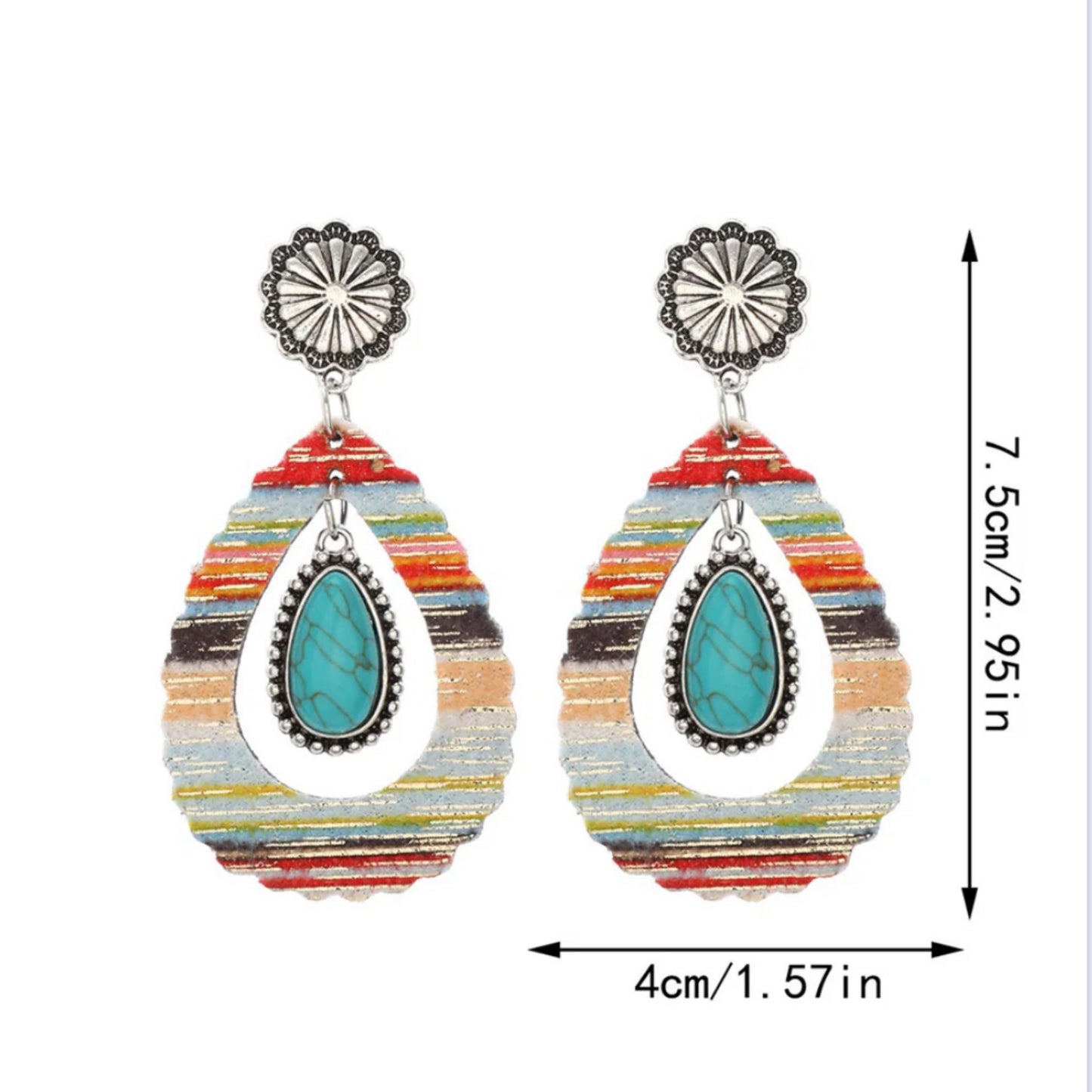 Wildflower Drop Turquoise Earrings