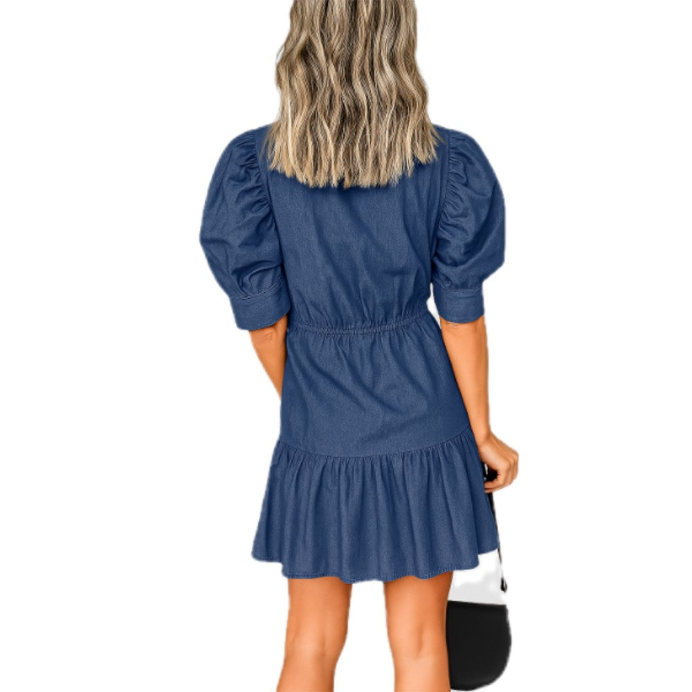 Southern Belle Blue Denim Mini Dress