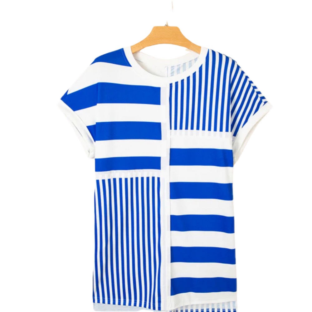 Sky Blue Striped T-Shirt Dress
