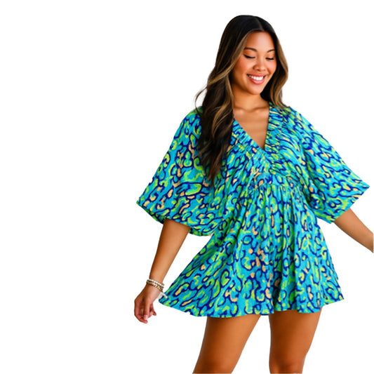 Emerald Vibes High-Waisted Romper