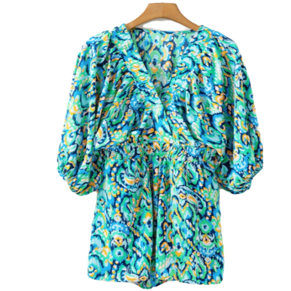 Emerald Vibes High-Waisted Romper