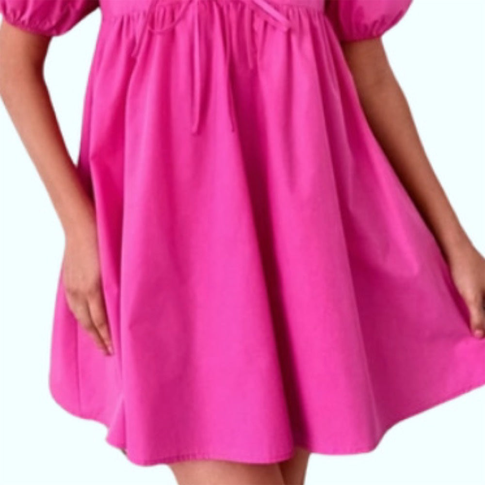 Rosy Revival Tie Front Mini Dress