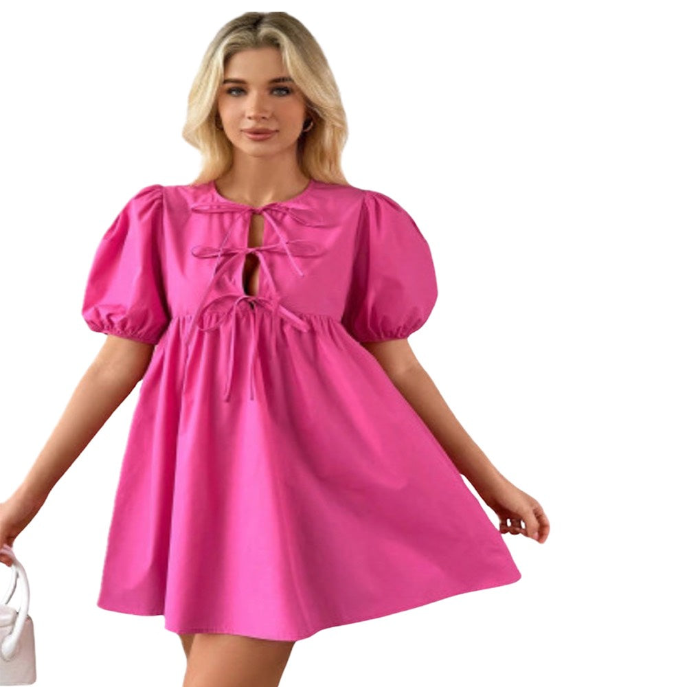 Rosy Revival Tie Front Mini Dress