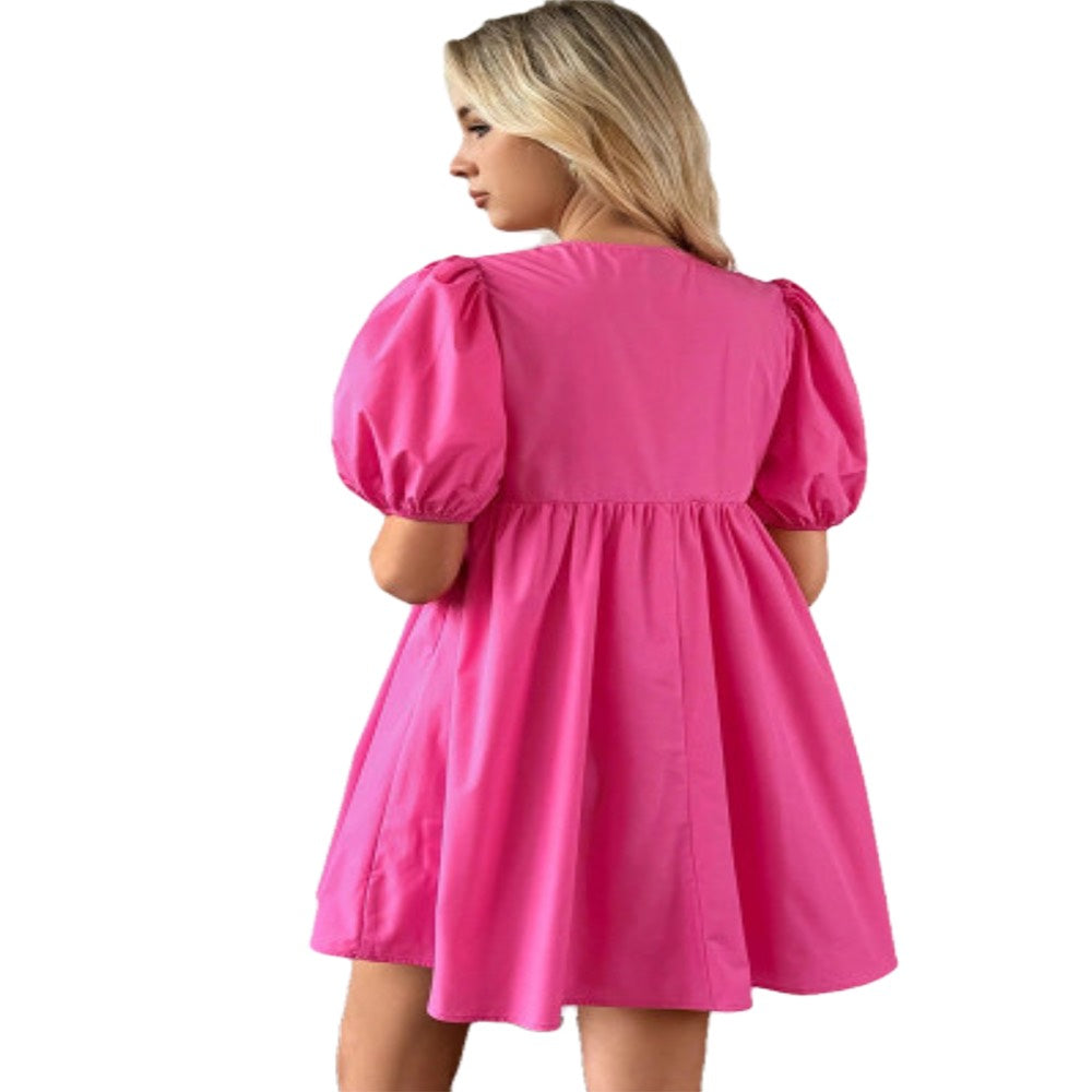 Rosy Revival Tie Front Mini Dress