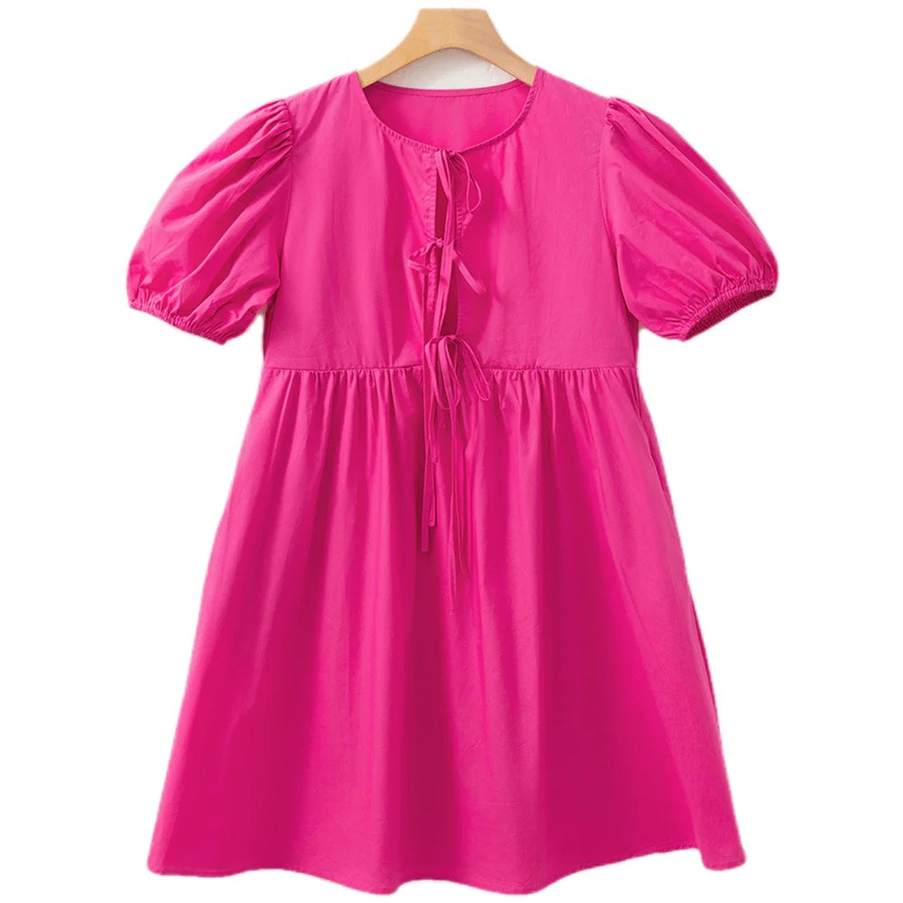 Rosy Revival Tie Front Mini Dress