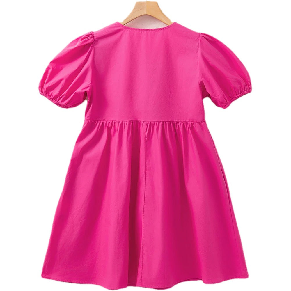 Rosy Revival Tie Front Mini Dress